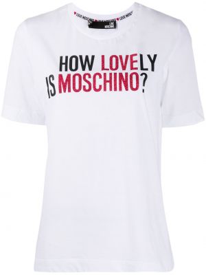 Camiseta con estampado Love Moschino blanco