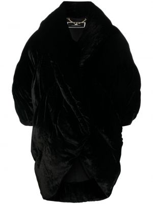 Prošívaná sametová bunda Elisabetta Franchi černá