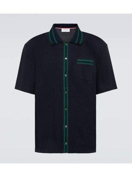 Stribet poloshirt i bomuld Thom Browne blå