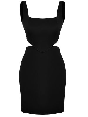 Pīta kokvilnas mini kleita Trendyol melns