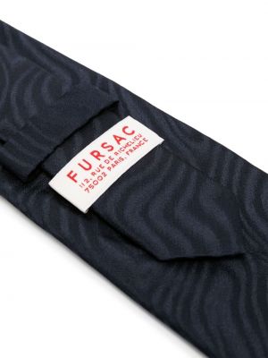 Cravate en soie en jacquard Fursac bleu