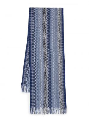 Vlnený šál s potlačou Missoni modrá