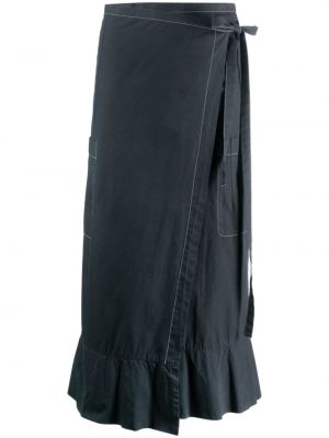 Bavlněné plisovaná sukně s vysokým pasem s kapsami Comme Des Garçons Pre-owned - modrá