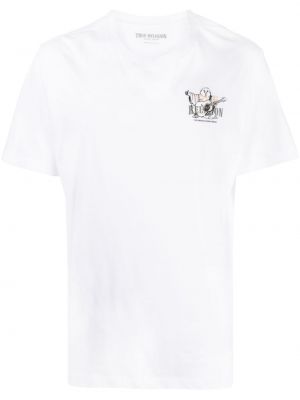 Koszulka bawełniana z nadrukiem True Religion biała