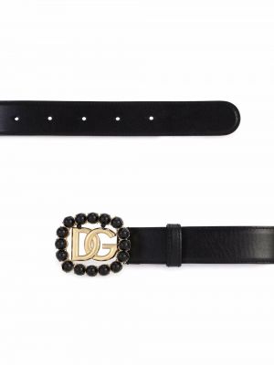 Leder gürtel mit schnalle Dolce & Gabbana schwarz