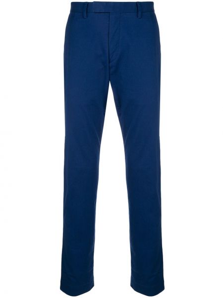 Pantaloni chino cu broderie Polo Ralph Lauren albastru
