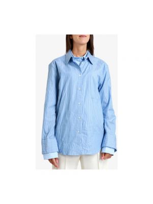 Camisa de algodón a rayas Nº21 azul