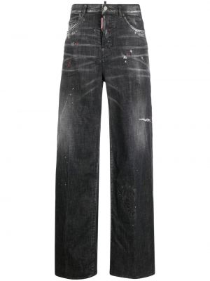 Luźne jeansy klasyczne Dsquared2 - сzarny