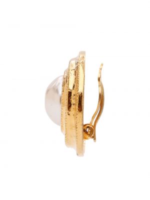 Kolczyki na guziki z perełkami Chanel Pre-owned złote