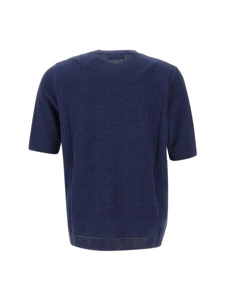 Camiseta de lino de algodón Lardini azul