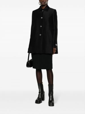 Woll mantel mit plisseefalten Versace schwarz