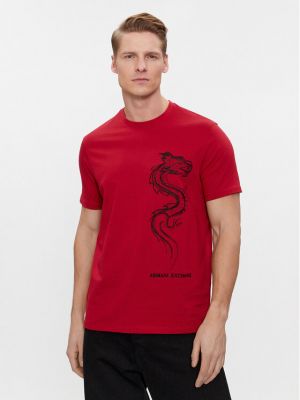 Marškinėliai Armani Exchange raudona
