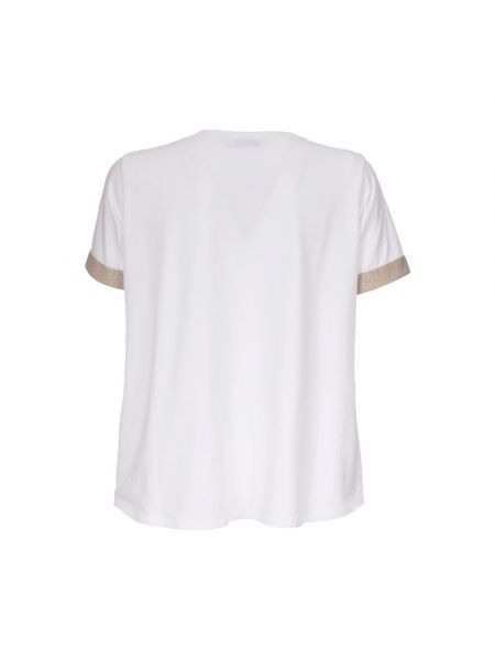 Camiseta de algodón Le Tricot Perugia blanco