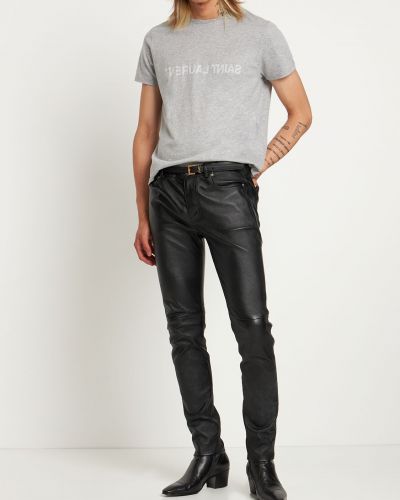 Džersis medvilninis marškinėliai Saint Laurent pilka