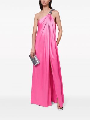 Satynowa sukienka wieczorowa z kryształkami Stella Mccartney różowa