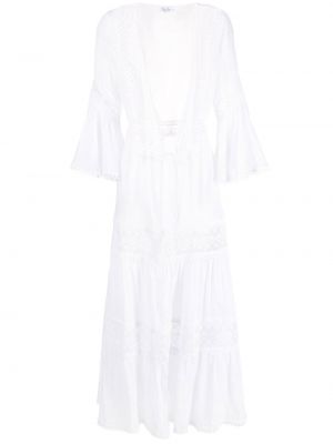 Ажурное платье с вышивкой с V-образным вырезом Charo Ruiz Ibiza, белое