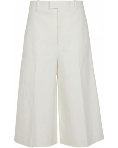 Pantalones culotte de lino Bottega Veneta blanco