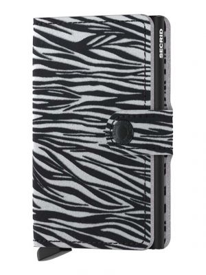 Usnjena denarnica z zebra vzorcem Secrid siva