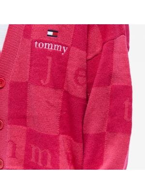 Клетчатый кардиган Tommy Jeans розовый