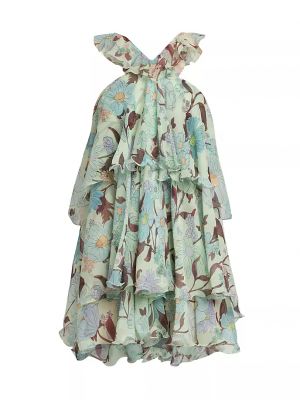 Шелковое платье мини с принтом Stella Mccartney