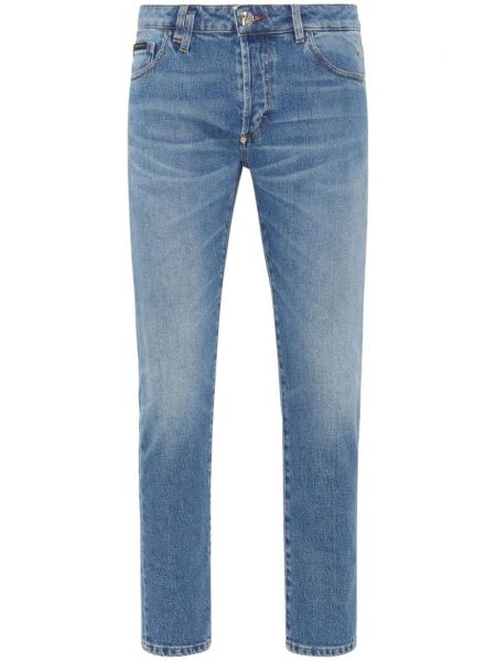 Skinny džíny s nízkým pasem Philipp Plein modré