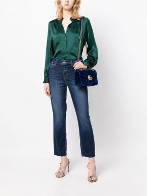 Kõrge vöökohaga sirged teksapüksid L'agence sinine