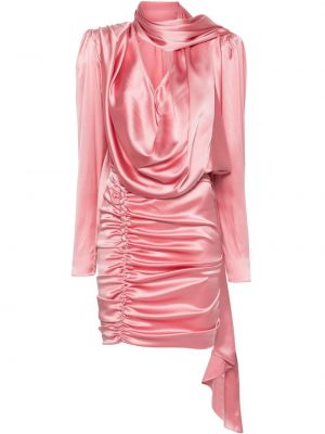 Σατέν βραδινό φόρεμα ντραπέ Magda Butrym ροζ