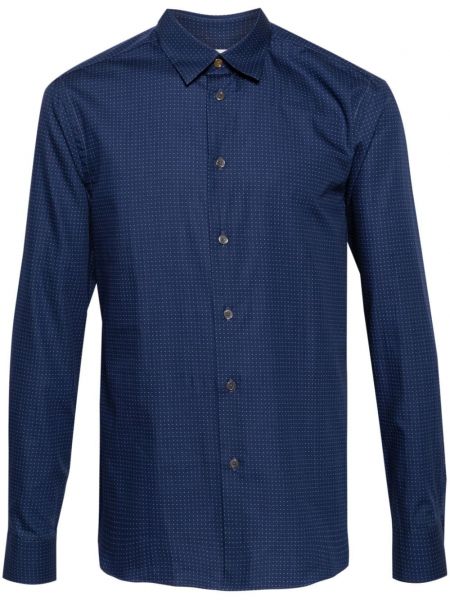 Taškuota medvilninė marškiniai Paul Smith mėlyna