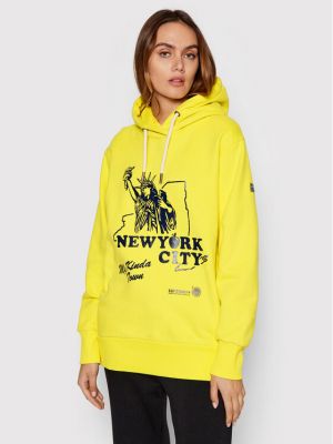Relaxed fit boho stiliaus sportinis džemperis Superdry geltona