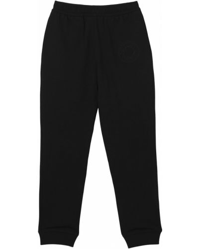 Pantalones de chándal con bordado Burberry negro