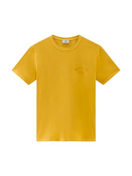 Koszulka z nadrukiem Woolrich żółta