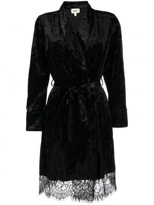 Бархатное платье мини с завязками L’agence, черное