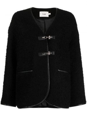 Fleecová bunda s výstřihem do v B+ab černá