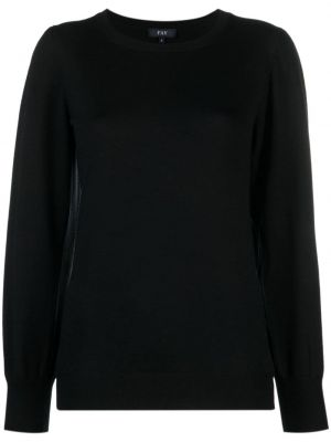 Volneni pulover Fay črna
