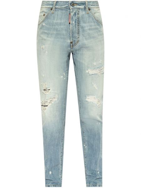 Hoikka revitty slim fit-farkut Dsquared2 sininen