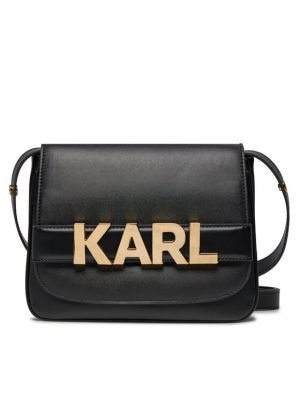 Borsa a tracolla di pelle Karl Lagerfeld nero