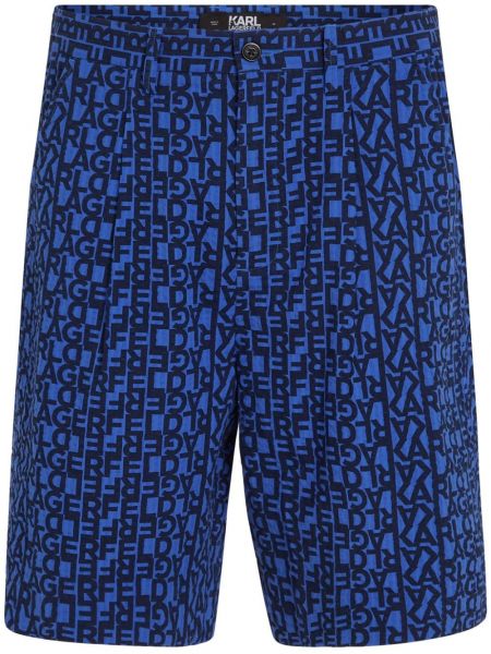Bermuda kratke hlače iz žakarda Karl Lagerfeld modra