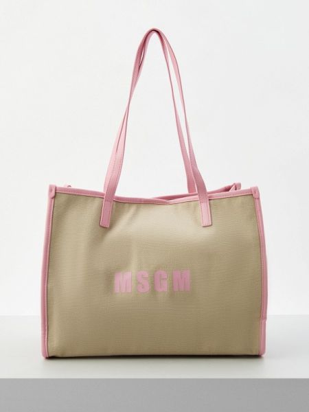 Пляжная сумка Msgm бежевая