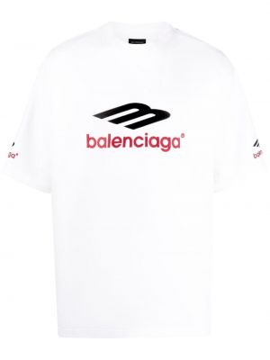 T-shirt mit stickerei aus baumwoll Balenciaga