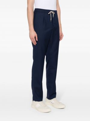 Vlněné rovné kalhoty Boggi Milano modré