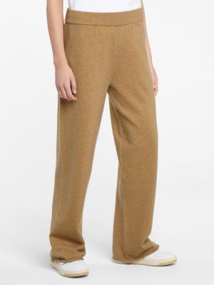 Kašmírové rovné kalhoty relaxed fit Extreme Cashmere zlaté
