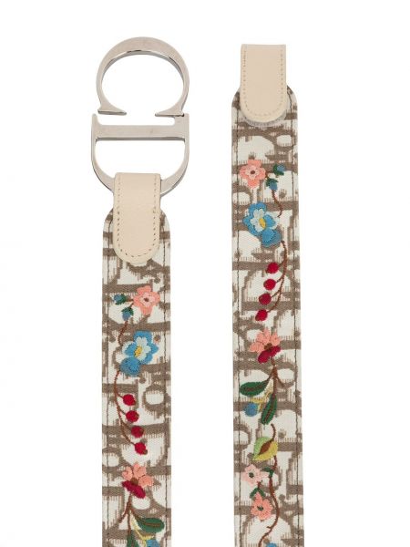 Cinturón con estampado Christian Dior plateado