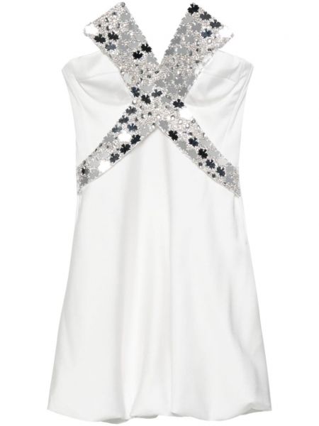 Satenska haljina bez naramenica Genny bijela
