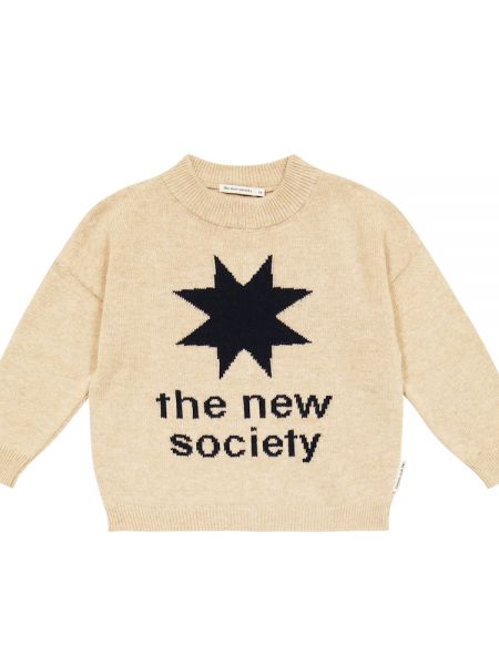 Neule tytöille The New Society beige