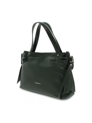 Leder shopper handtasche mit taschen Tosca Blu grün