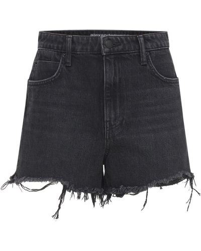 Shorts di jeans di cotone Alexander Wang grigio