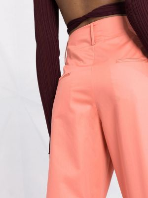 Bavlněné rovné kalhoty Isabel Marant oranžové