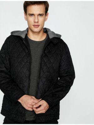 Kabát s kapucňou Koton čierna