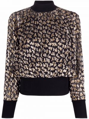 Abstrakt trykk trykt floral bluse Tory Burch svart