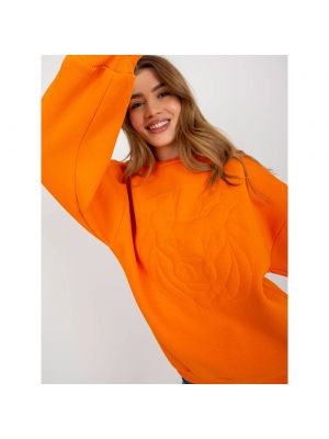 Hímzett kapucnis melegítő felső Fashionhunters narancsszínű